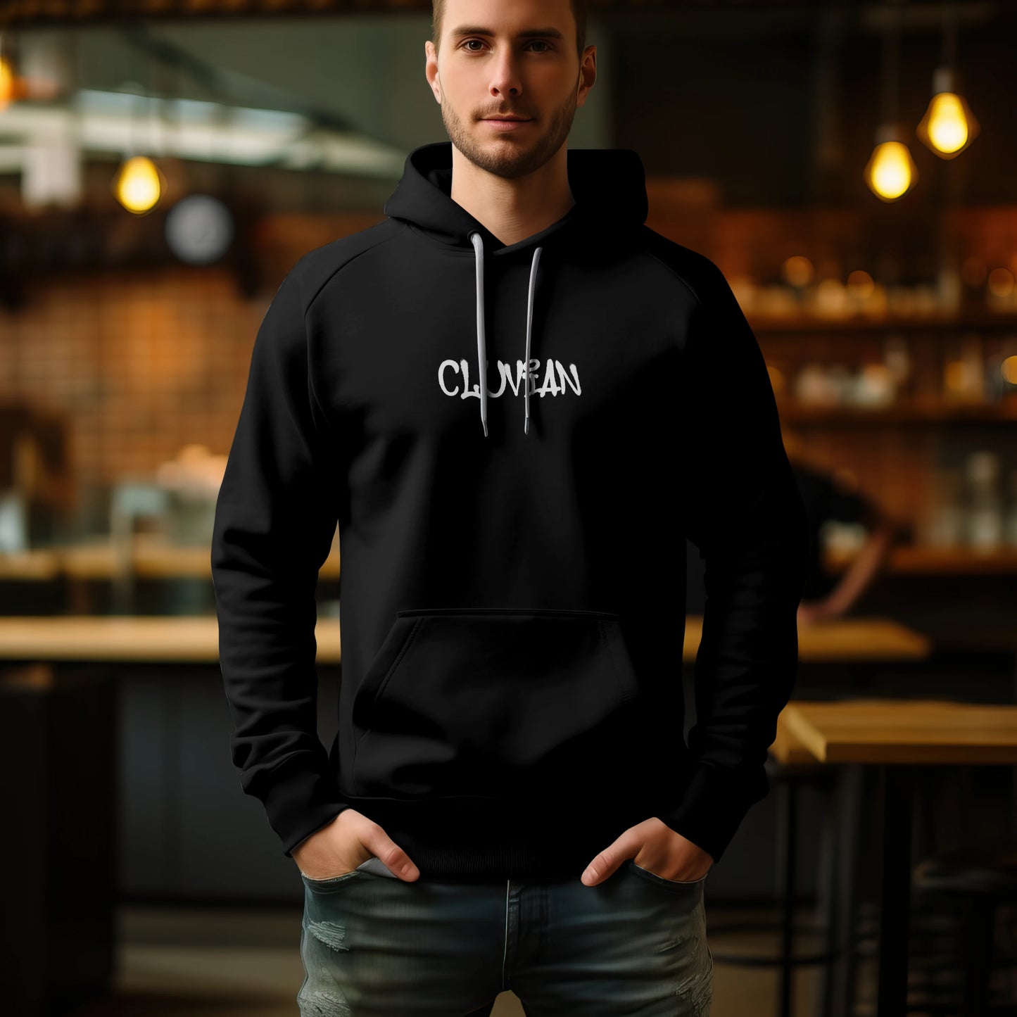 Cluvian Premium Cotton Hoodie – Black