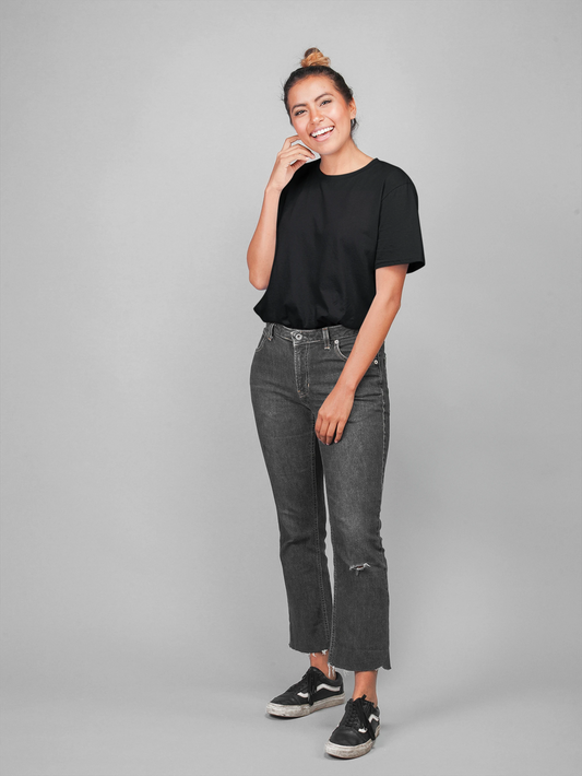 Cluvian Regular Fit Cotton T-Shirt – Black