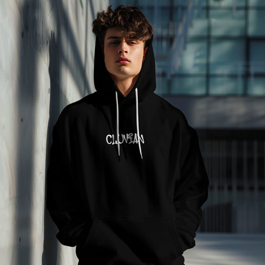 Cluvian Premium Cotton Hoodie – Black