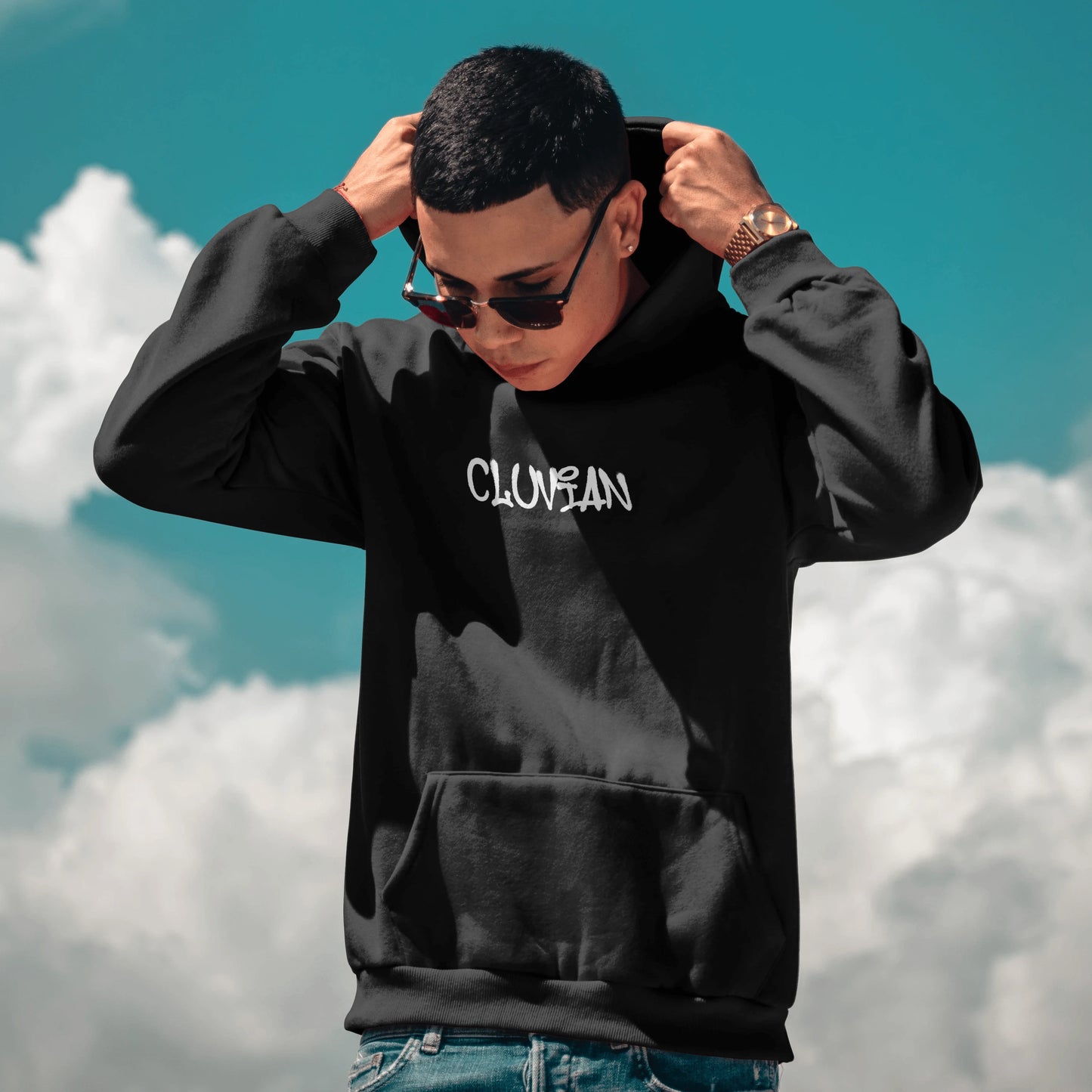 Cluvian Premium Cotton Hoodie – Black