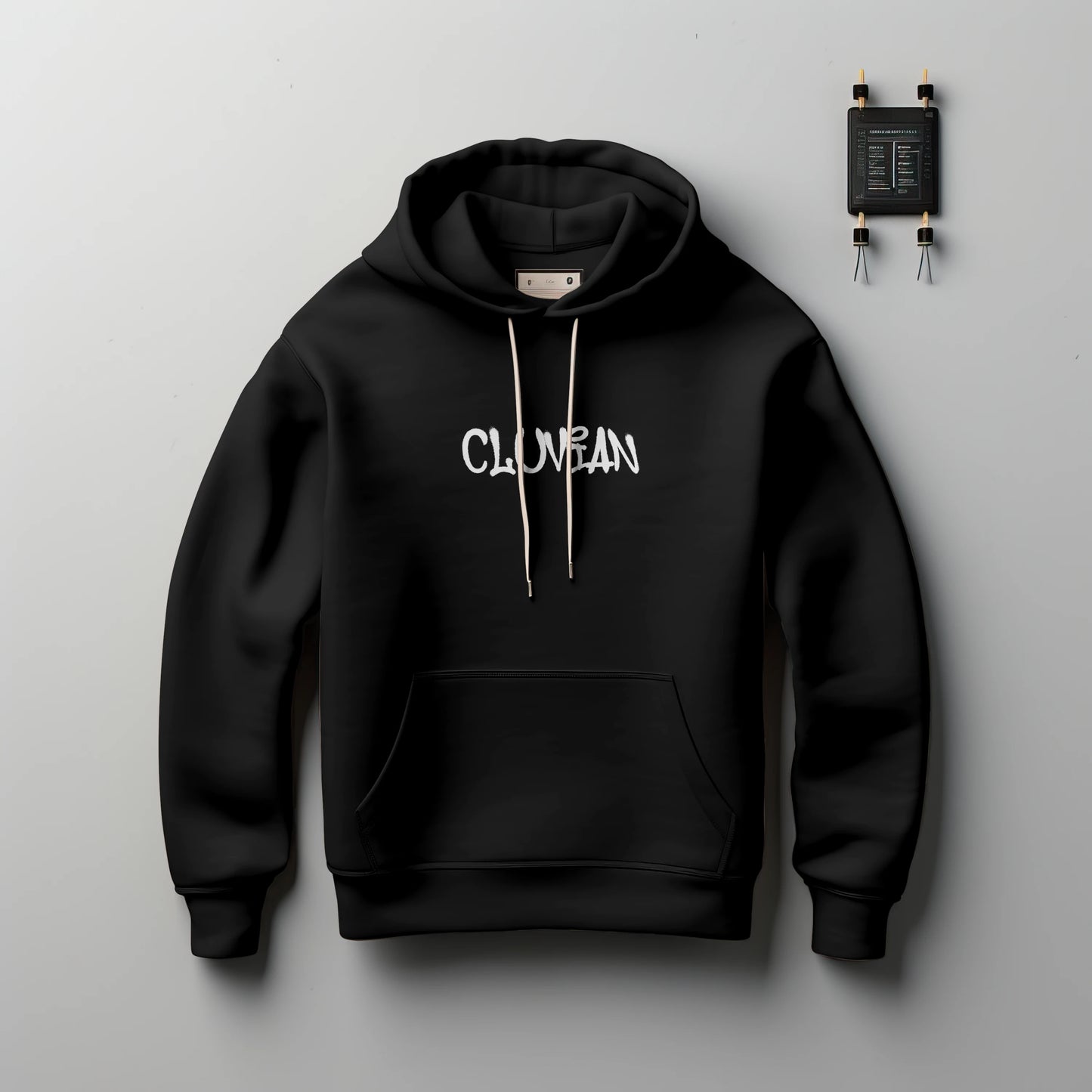 Cluvian Premium Cotton Hoodie – Black
