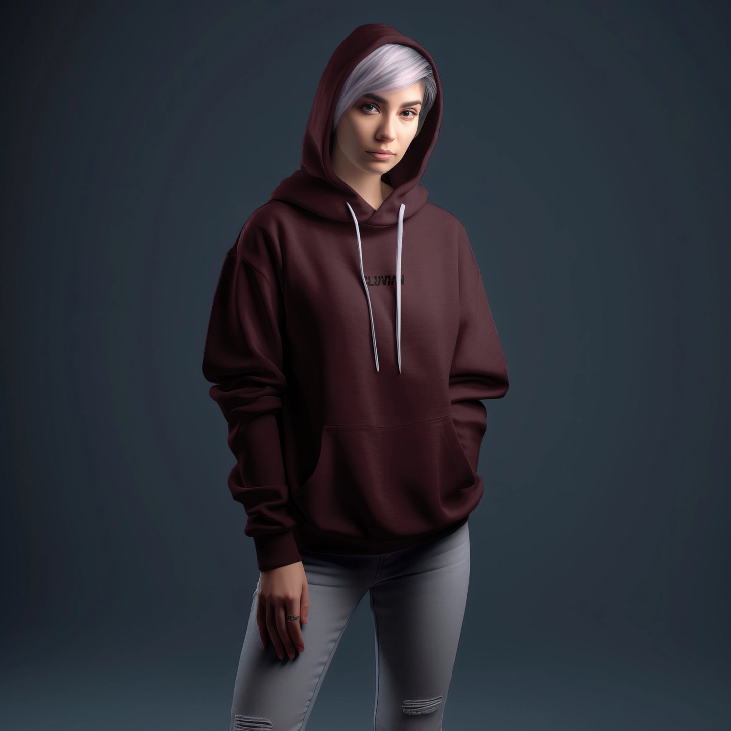 Cluvian Premium Cotton Hoodie – Maroon