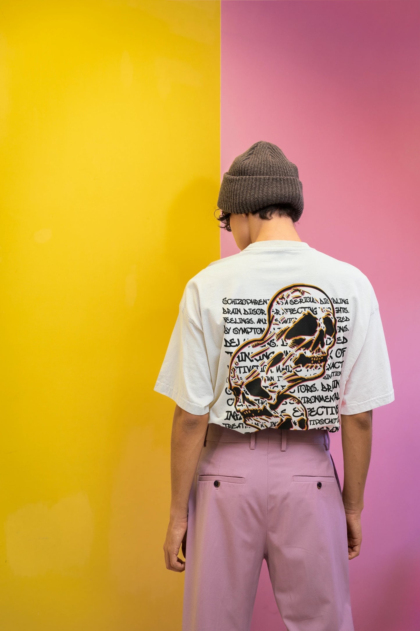 Cluvian Dark Thought Oversized Cotton T-Shirt – White