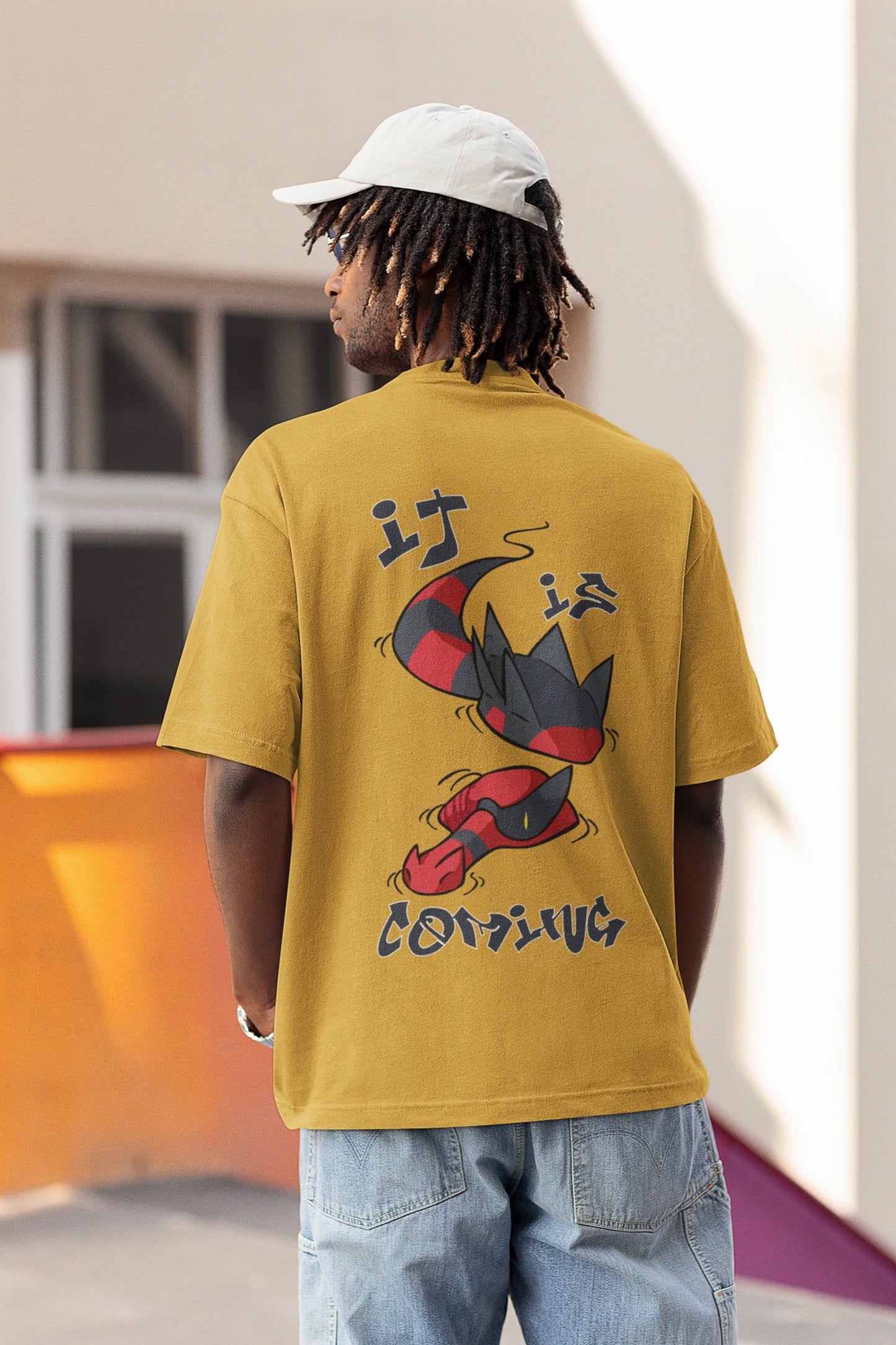 Cluvian Oversized Streetwear T-Shirt – Mustard