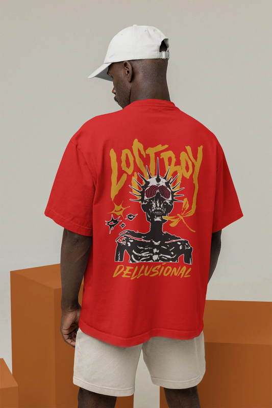 Cluvian Oversized Casual Streetwear T-Shirt – Red