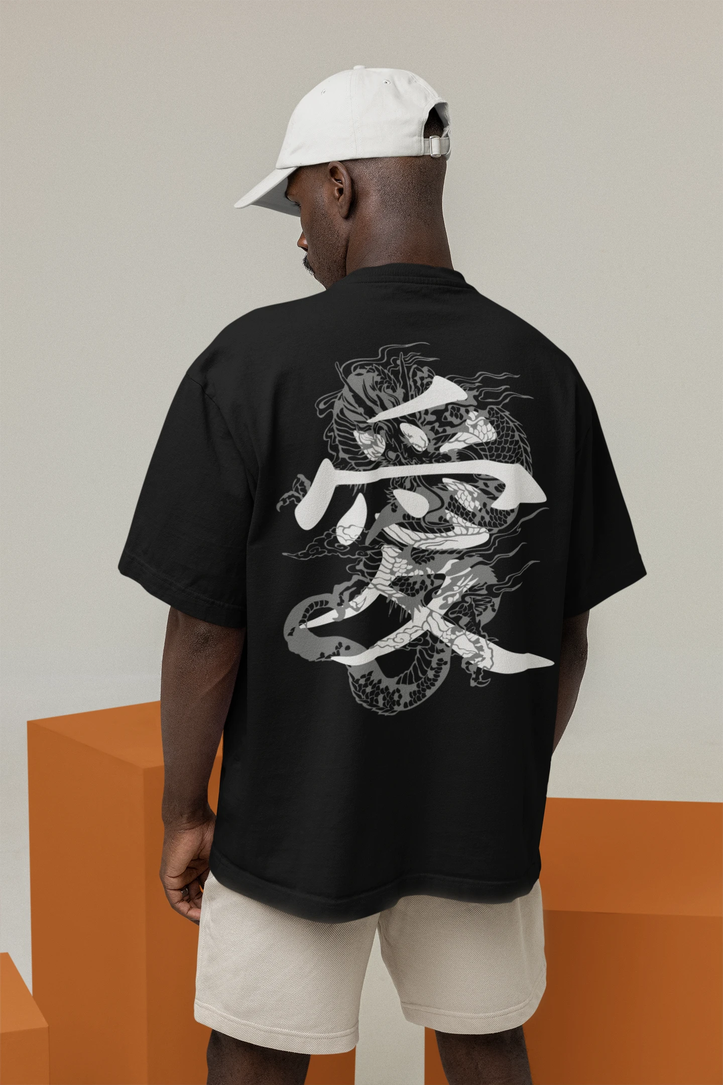 Cluvian Core Oversized Cotton T-Shirt – Black