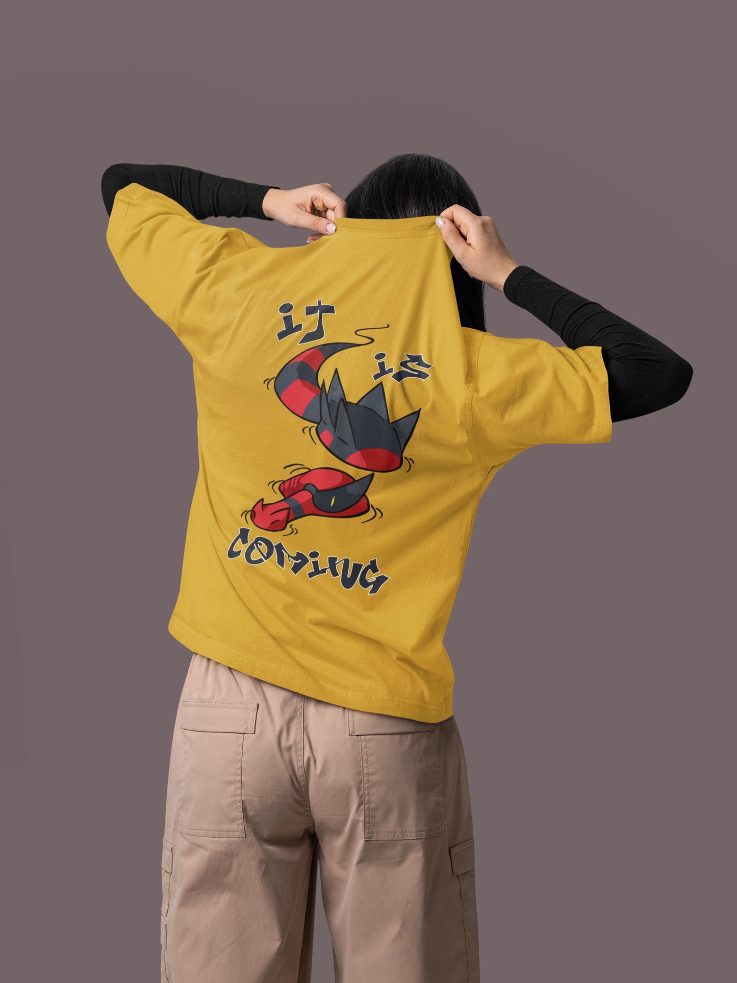 Cluvian Oversized Streetwear T-Shirt – Mustard