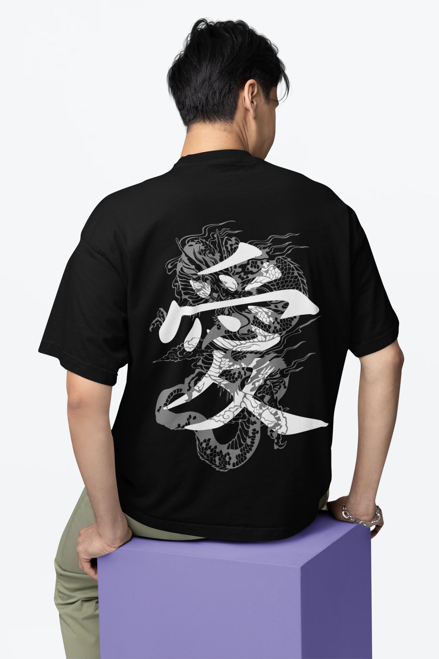 Cluvian Core Oversized Cotton T-Shirt – Black