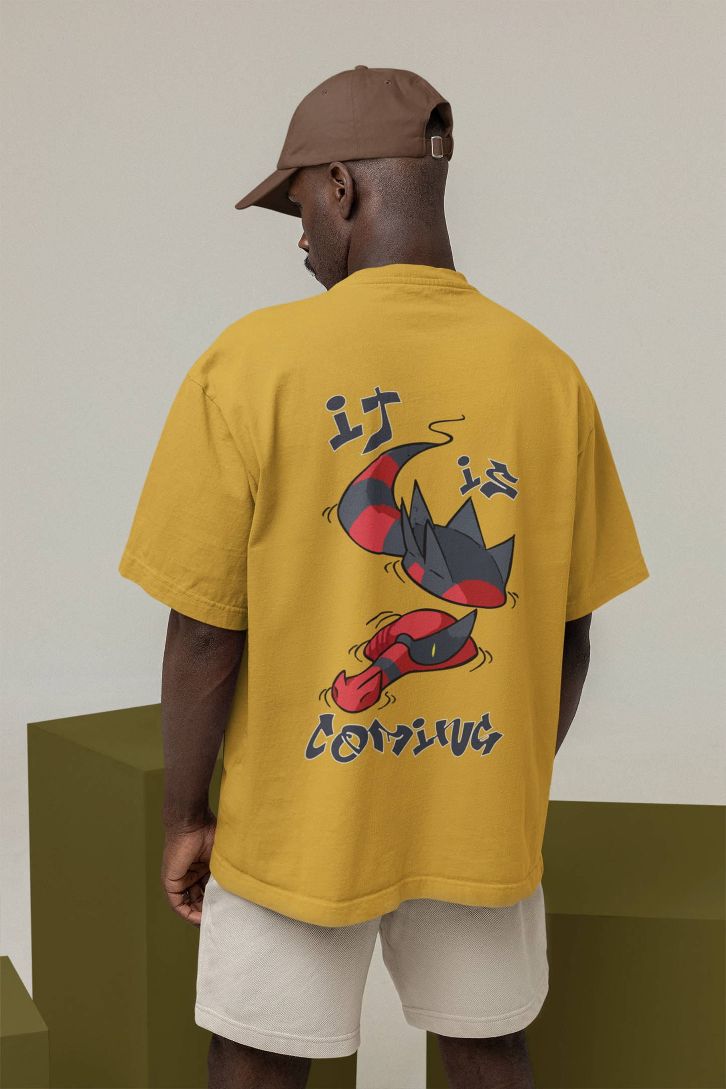 Cluvian Oversized Streetwear T-Shirt – Mustard