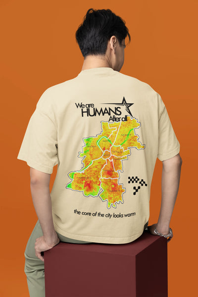 Cream Oversized Graphic T-Shirt for Men & Women in India | Premium Streetwear