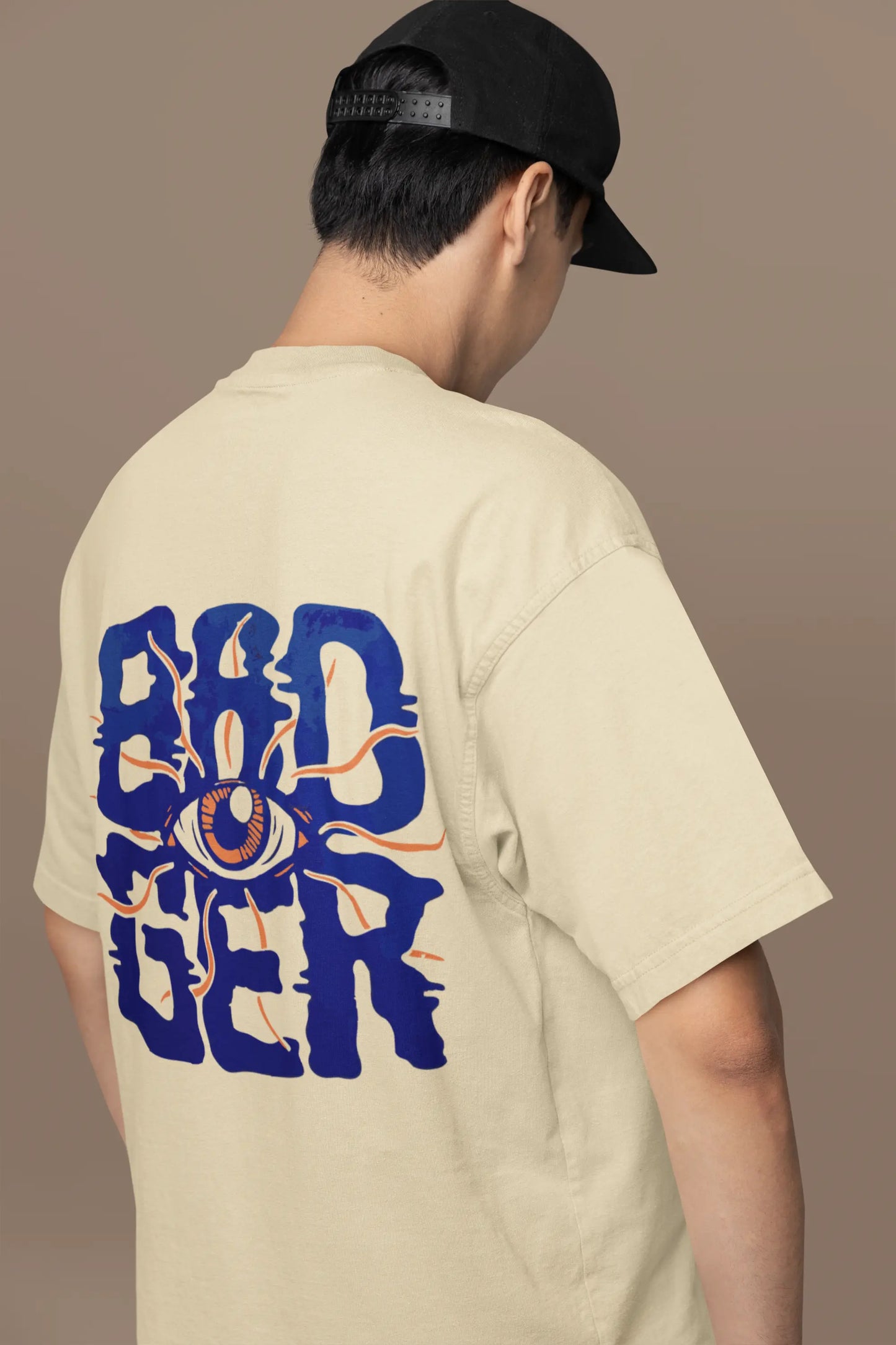 Cluvian Oversized Streetwear T-Shirt – Cream