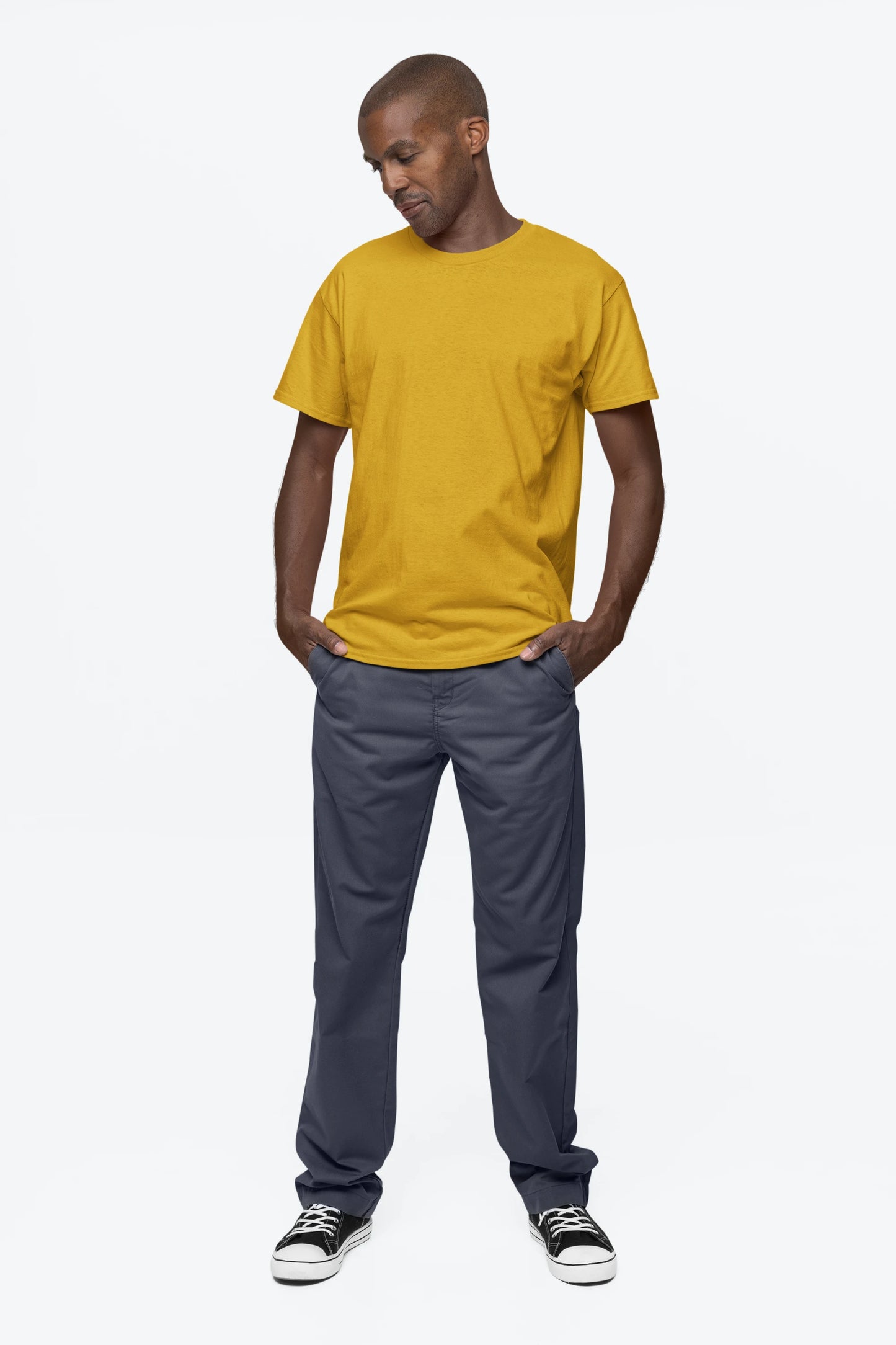 Cluvian Valuable Bird Graphic Cotton T-Shirt – Mustard