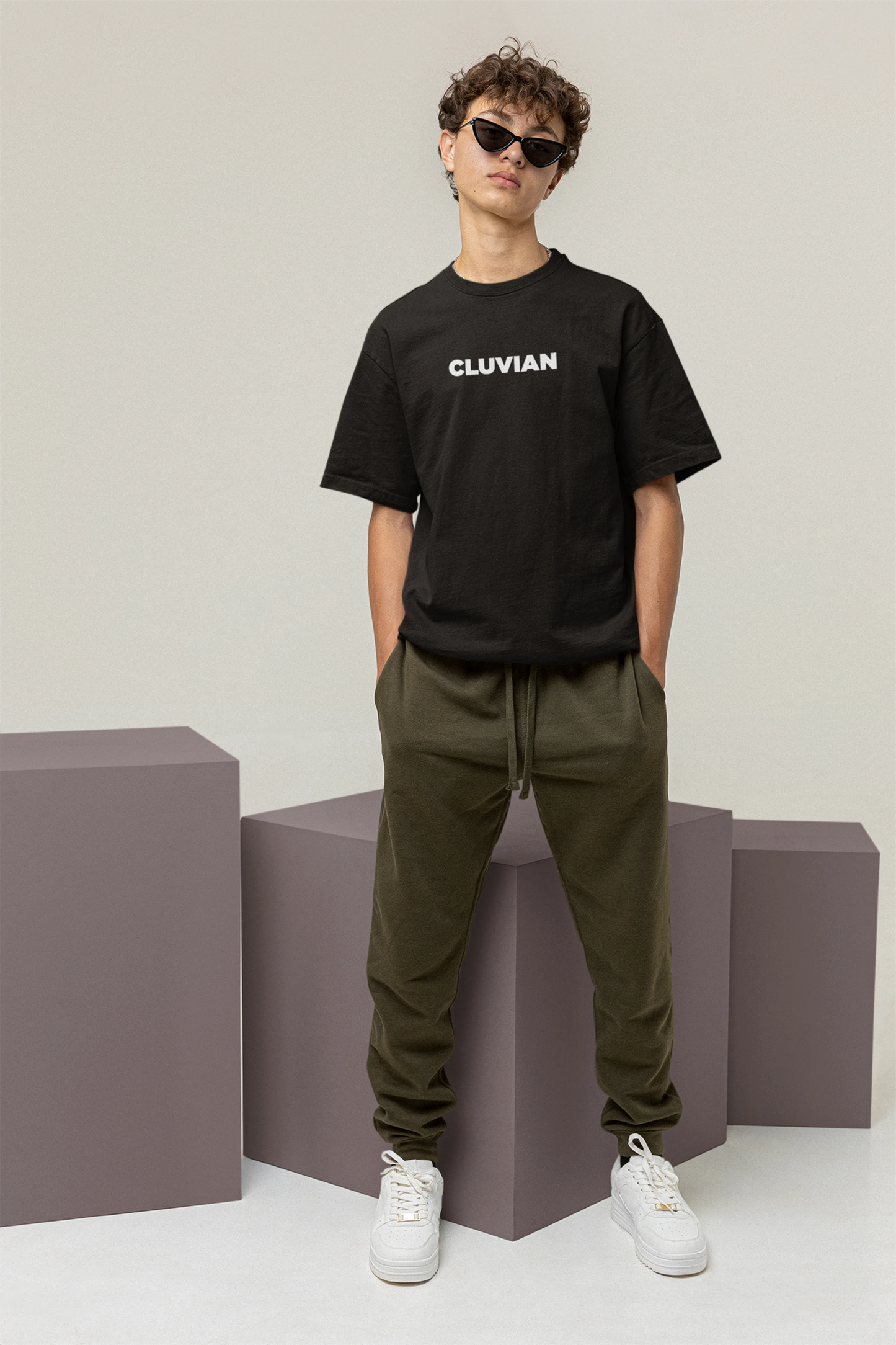 Cluvian Oversized Streetwear T-Shirt – Black (Evil Spirit)