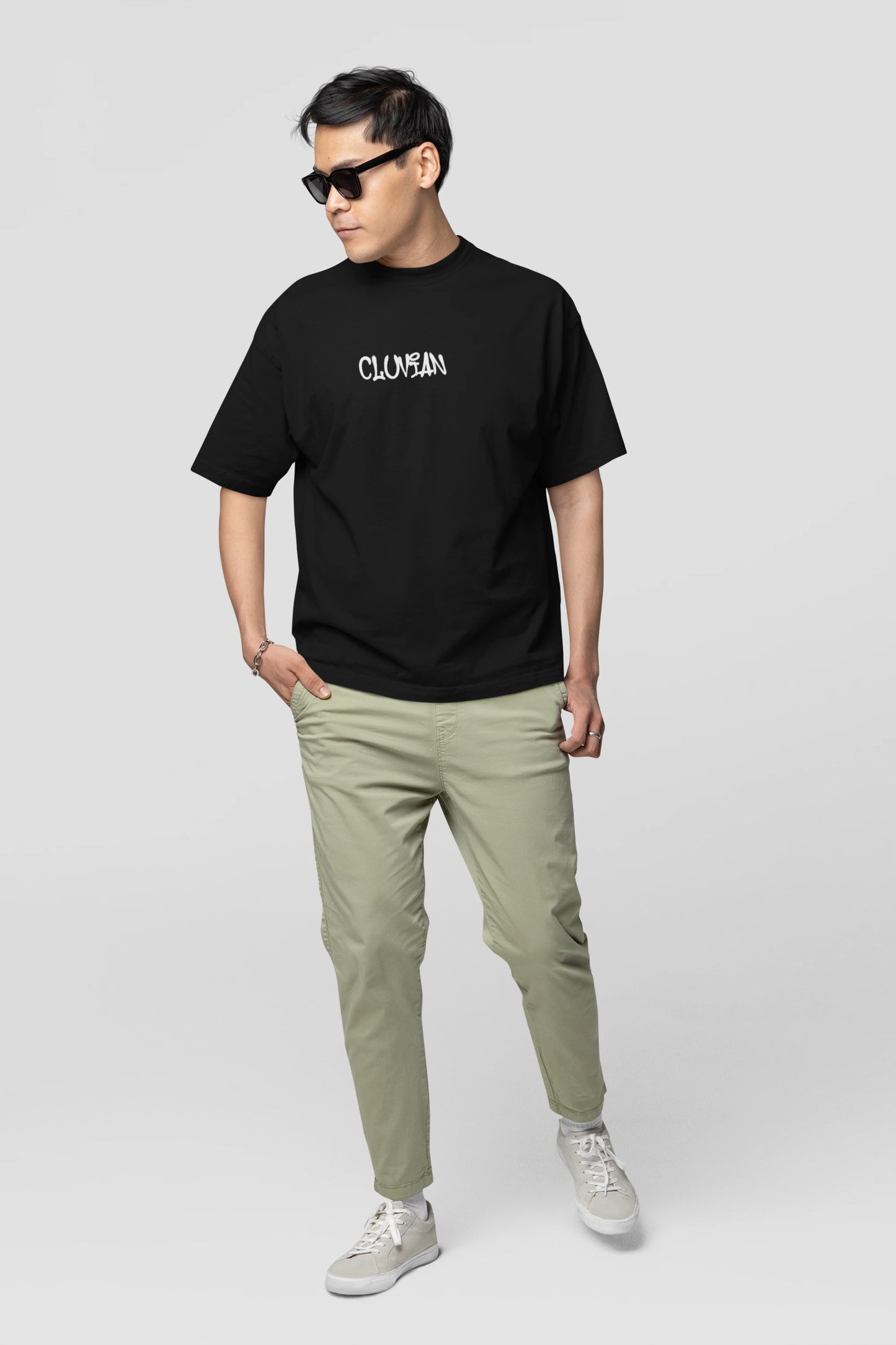 Cluvian Oversized Streetwear T-Shirt – Black (Evil Spirit)