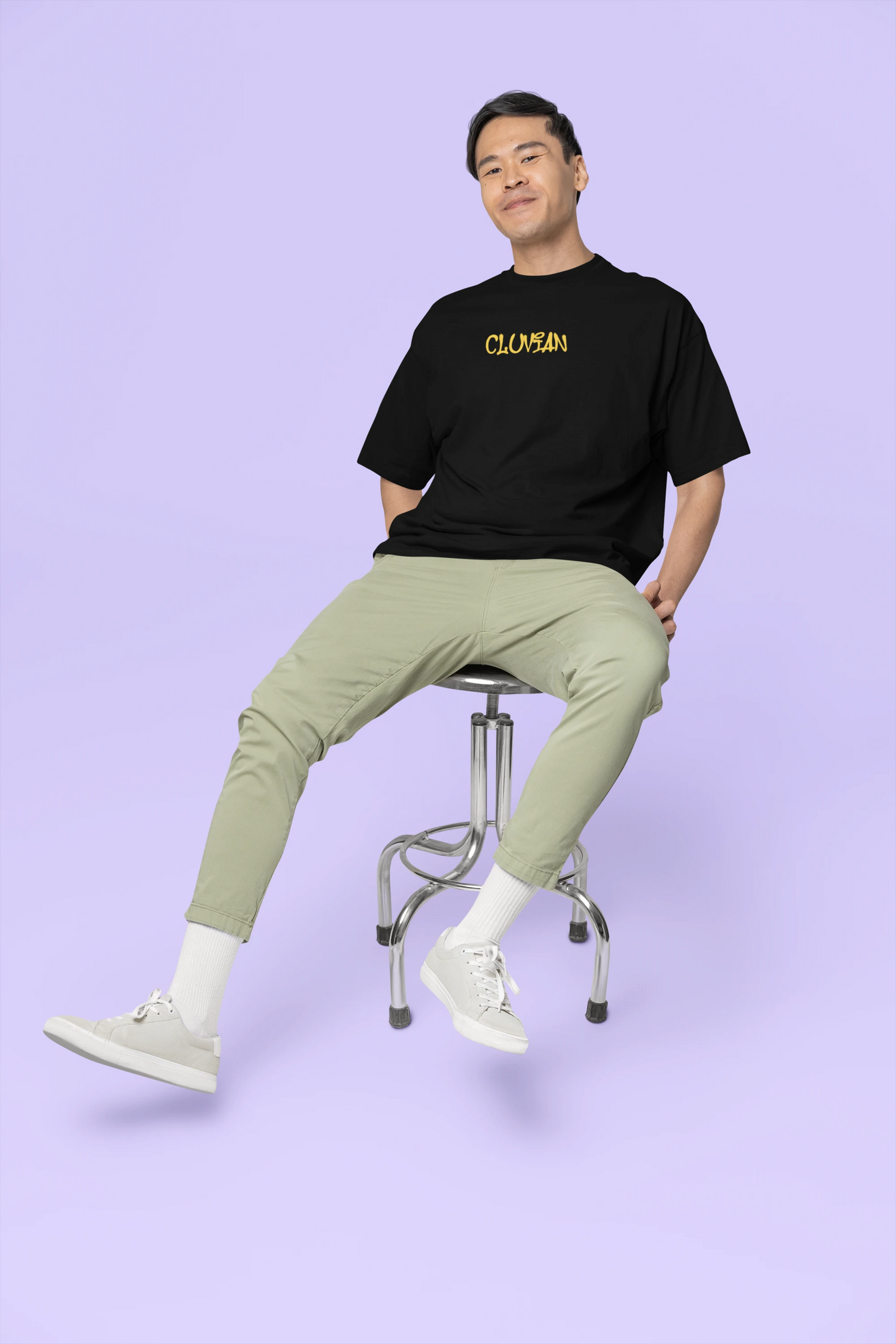 Cluvian Psycho Graphic Oversized T-Shirt – Black