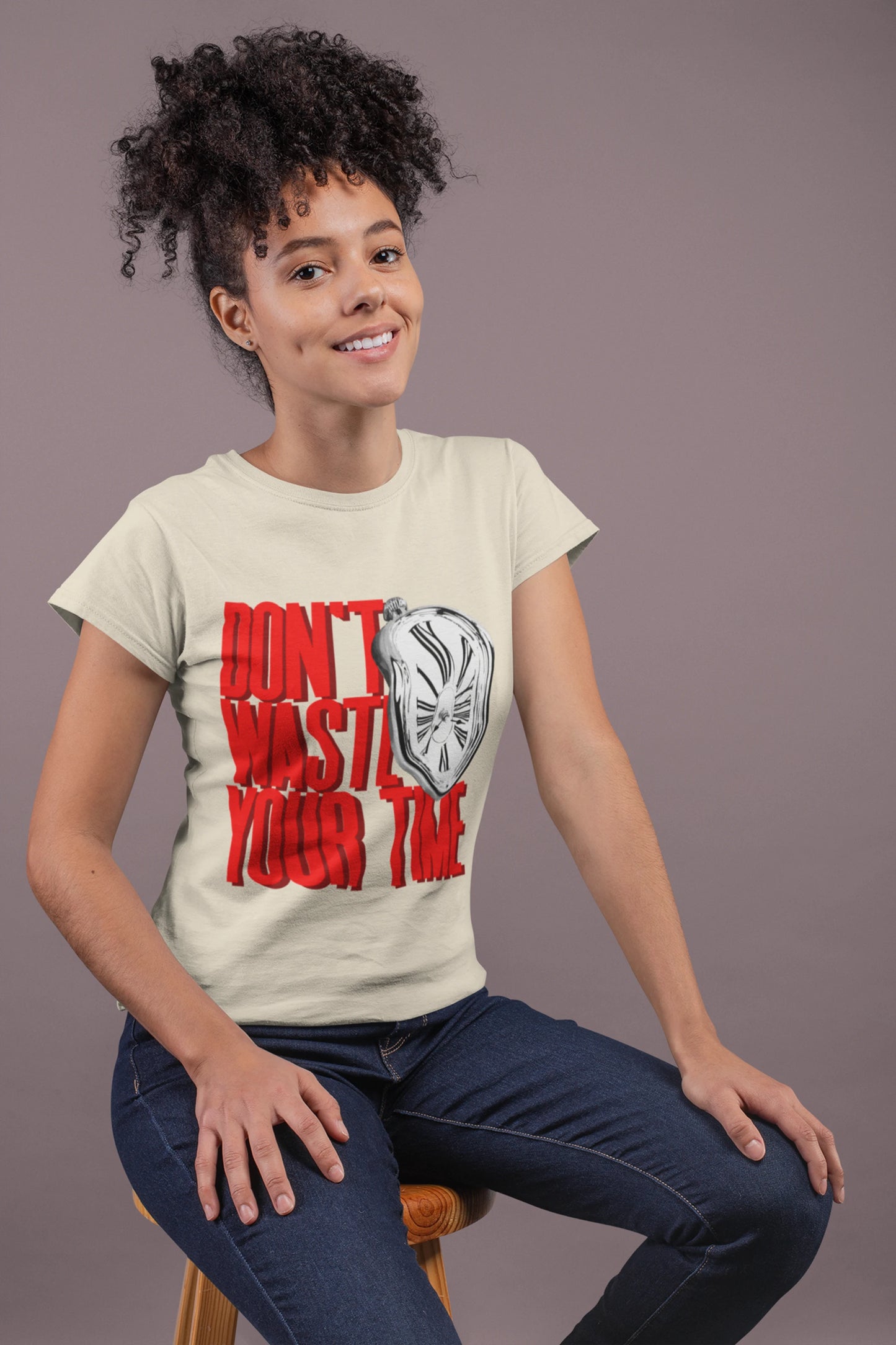 Cluvian Time Statement Cotton T-Shirt – White