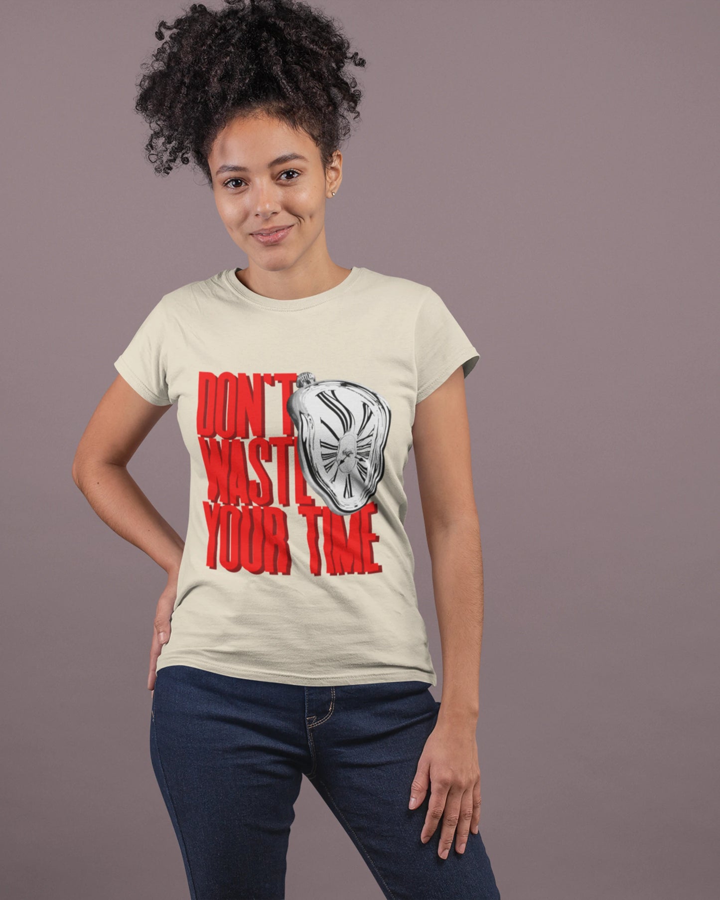 Cluvian Time Statement Cotton T-Shirt – White