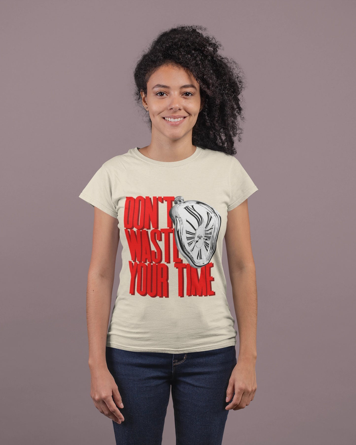 Cluvian Time Statement Cotton T-Shirt – White
