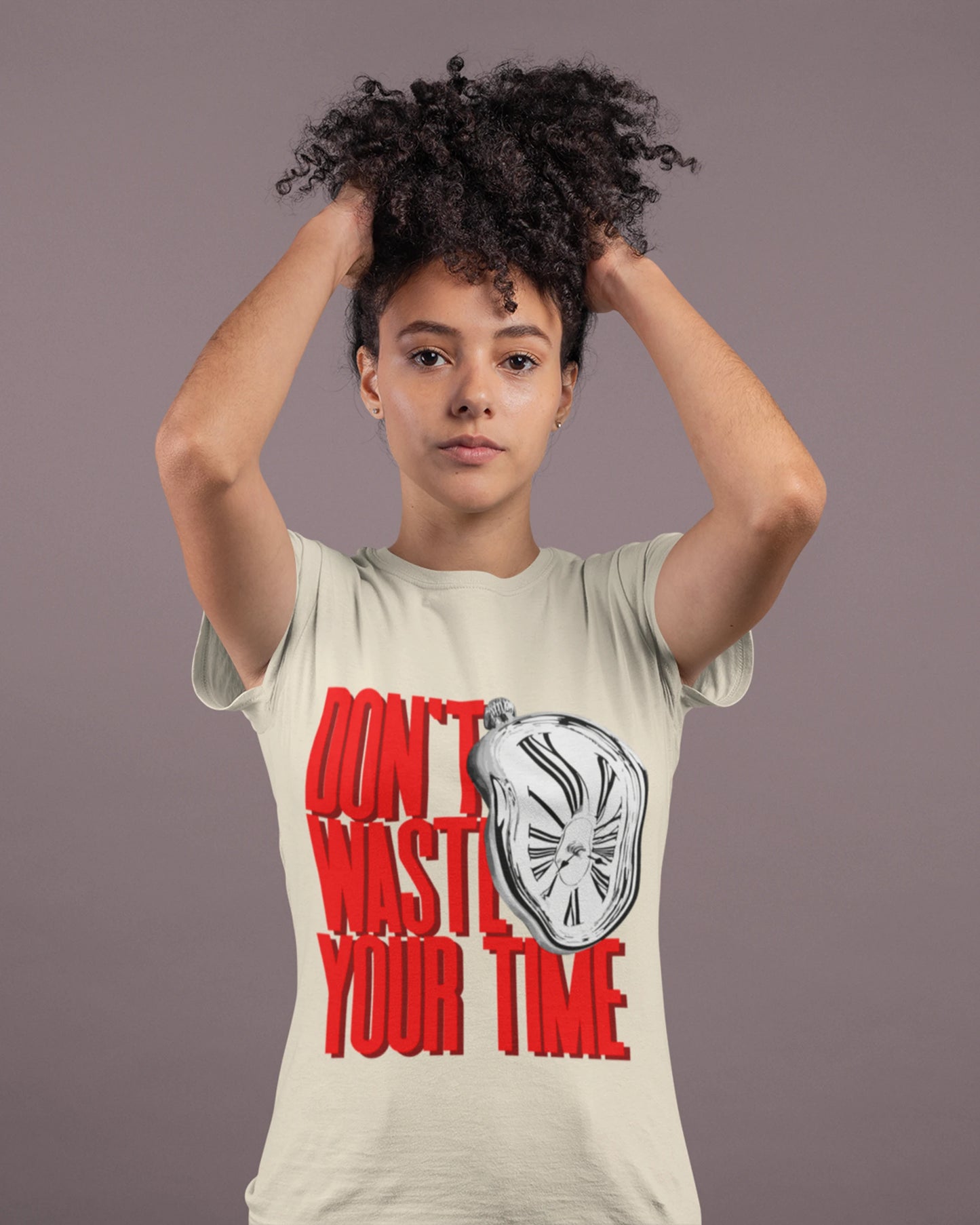 Cluvian Time Statement Cotton T-Shirt – White