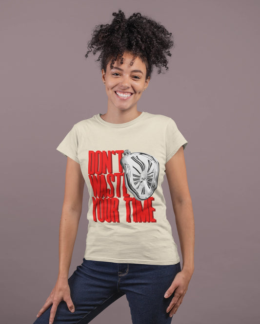 Cluvian Time Statement Cotton T-Shirt – White